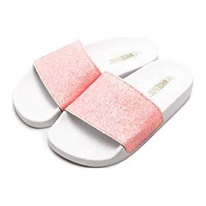 The White Brand Unisex kinderen glitter mat peeptoe sandalen, Pink Pale Pink Pale Pink, 31 EU