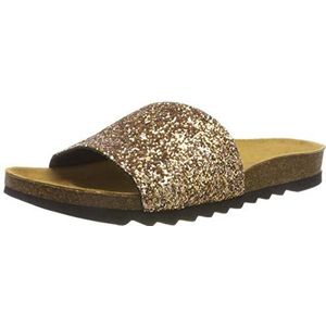 The White Brand Biologische glitter peeptoe sandalen voor dames, goud, 36 EU
