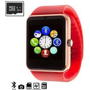Silica DMQ237REDSD4 - Gt08 Bluetooth Watch met Micro SD 4 GB Class 4 rood