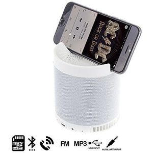Silica dmt126white – Bluetooth luidspreker met standaard PATA TLF mobiele telefoon of tablet hfq3, wit