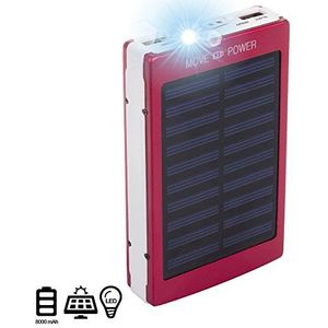 Silica dmt174red Solar Power Bank Dual USB 8000 mAh, rood