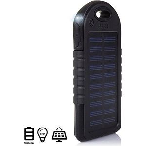 Silica dmt164black Power Bank Solar Waterproof 5000 mAh, zwart