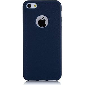Silica dmu030blue - Litschi enkele kleur siliconen beschermhoes voor Apple iPhone 5, blauw