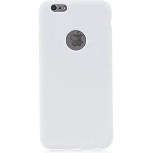 Silica dmu032white – Litschi enkele kleur silicone beschermhoes voor Apple iPhone 6 Plus, wit