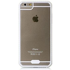 Silica dmu062white Cases PVC transparant met rand en details lineair A Color voor Apple iPhone 6 Plus, wit