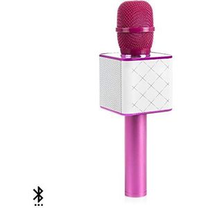 Dam DMX200PNK multifunctionele karaoke-microfoon met ingebouwde luidspreker, roze