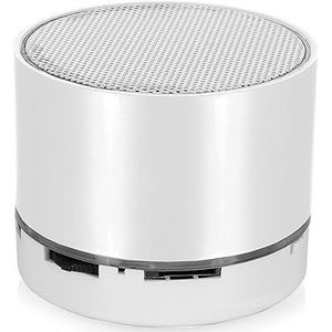 DAM Viancos Bluetooth 3.0 compacte luidspreker, 3 W, met LED-licht, handsfree, FM-radio, 6,2 x 6,2 x 5 cm, kleur: wit