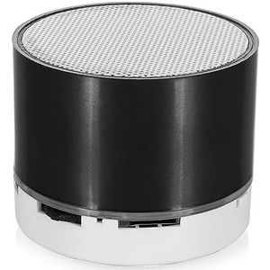 DAM Viancos Bluetooth 3.0 compacte luidspreker, 3 W, met LED-licht, handsfree, FM-radio, 6,2 x 6,2 x 5 cm, kleur: zwart