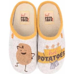 Hot Potatoes HP 57057 grijs geel pantoffels meisjes (HP 57057)