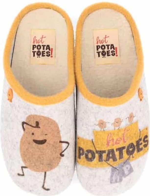 Hot Potatoes - HP 57057 - Pantoffels - Grijs Geel