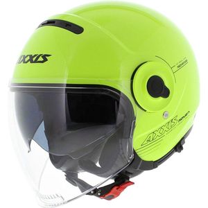 Axxis Raven SV jet helm Solid fluor geel XS