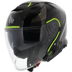 MT Helm Thunder III Jet mat zwart / geel maat S