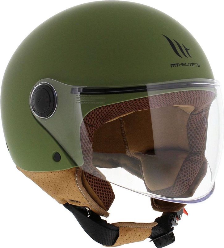 MT Helmets - Street S - Open Face Helm - Matt Groen - Polycarbonaat