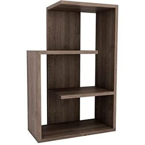 WELL HOME MOBILIARIO & DECORACIÓN Boekenkast, 100% melamine gecoate spaanplaat, walnoot