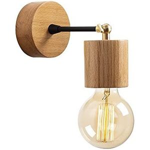 WELL HOME MOBILIARIO & DECORACIÓN Wandlamp, natuurlijk hout, 10 x 10 x 16, fitting E 27 max 40 w