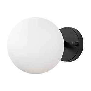 WELL HOME MOBILIARIO & DECORACIÓN Wandlamp, lampenkap, wit, metaal, zwart, 15 x 15 x 24, fitting E14 max 15 W