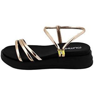 Mumka Dorado sandalen voor dames, Gouden bandjes, 38 EU