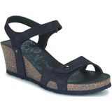 Panama Jack Julia Basics Open sandalen voor dames, met sleehak, Blauw Marino B10., 38 EU