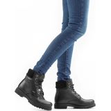 Panama Jack - Vrouwen Veterlaarzen - Zwart - Waterdicht Nappa Greased