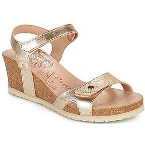 Panama Jack, Schoenen, Dames, Geel, 38 EU, Leer, Bloemen Sleehak Sandalen Julia