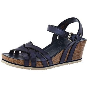 Panama Jack Vera Shine sandalen met enkelbandje voor dames, Blauwe Marino B4, 36.5 EU