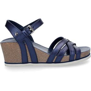 Panama Jack Vera Basics Open sandalen voor dames, met sleehak, Blauw Marino B4., 37 EU
