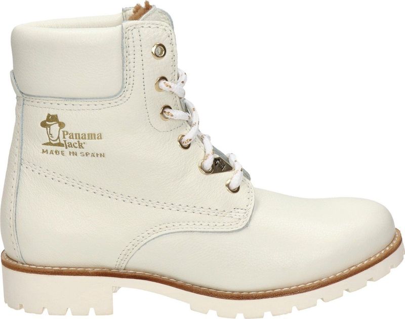 Panama Jack - Combat Boots - Blanco / White - Waterdichte Nappa - Rubber Zool