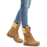 Panama Jack Heid Combat Boot voor dames, camel, 38 EU