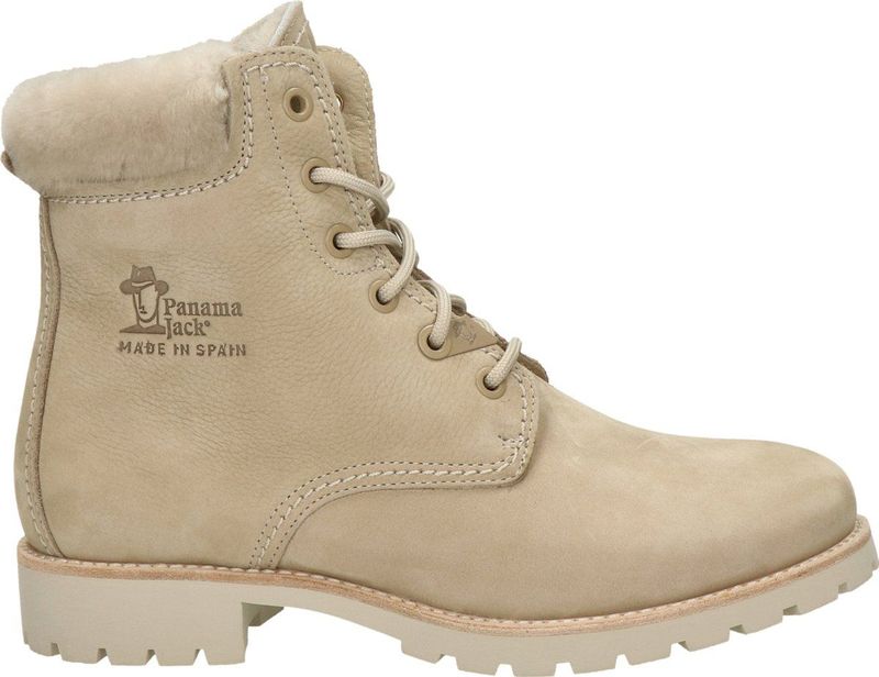 Panama Jack - Panama 03 Igloo - Dames Veterboot - Ecru - Nubuckleer