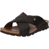 Panama Jack - Salman - Badslipper - Donkerbruin - Leer - Zacht Voetbed
