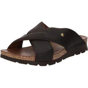 Panama Jack - Salman - Badslipper - Donkerbruin - Leer - Zacht Voetbed