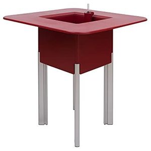 Mondum Mediterrane set, 95 CR: Modulaire bloembak, 95 uur, zilverkleurig, vierkante tafel, rood