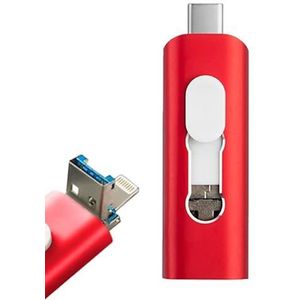 COOL SMARTPHONES & TABLETS ACCESSORIES Pen Drive USB X32 GB Cool (3-in-1) Lightning/Type-C/Micro-USB, rood