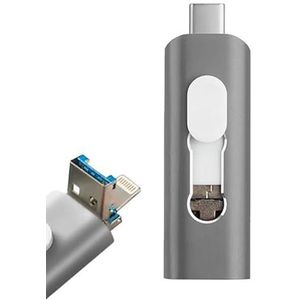 Pen Drive USB-stick X64 GB COOL (3-in-1) Lightning/Type-C/Micro-USB grijs