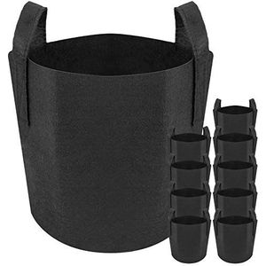 PrimeMatik JR041-VCES tas voor planten en groei, 4 l, 15 x 20 cm, 10 stuks (JR041), zwart