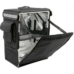 CityBAG - Zwarte draagbare koelkast 42 liter 35x49x25cm, isothermische tas, rugzak voor picknick, camping, strand, voedselbezorging per motor of fiets