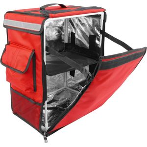 CityBAG - Rode draagbare koelkast 42 liter 35x49x25cm, isothermische tas rugzak voor picknick, camping, strand, voedselbezorging per motor of fiets