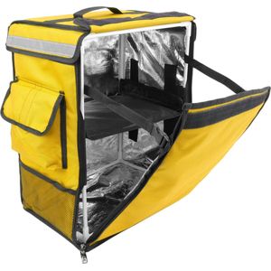 CityBAG - Gele draagbare koelkast 42 liter 35x49x25cm, isothermische tas rugzak voor picknick, camping, strand, voedselbezorging per motor of fiets