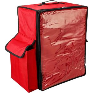 CityBAG - Rode draagbare koelkast 48 liter 39x50x25cm, isothermische tas rugzak voor picknick, camping, strand, voedselbezorging per motor of fiets