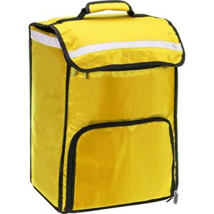 PrimeMatik - Gele draagbare koelkast 40 liter 34x47x25cm, isothermische tas rugzak voor picknick, camping, strand, voedselbezorging per motor of fiets