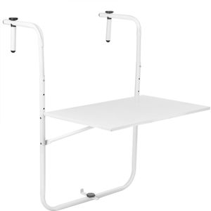 PrimeMatik - Metalen klaptafel voor balkon 60x40cm wit