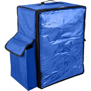 PrimeMatik - Blauwe draagbare koelkast 48 liter 39x50x25cm, isothermische tas rugzak voor picknick, camping, strand, voedselbezorging per motor of fiets
