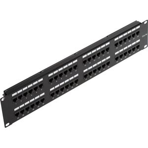 RackMatic - Patchpaneel 48 RJ45 Cat.5e UTP 2U zwart
