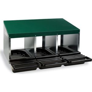 Gaun Pluimvee legnest met plastic vloer 3 vaks