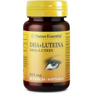 Nature Essential DHA + Luteïne 615 mg – 50 kralen – Visolie Supplement – Helpt het gezichtsvermogen – verpakking van 2 stuks