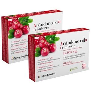 Cranberry droog extract 240 mg (120 mg PAC) 30 plantaardige capsules met berendruif, D-mannose, vitamine C en koper. (Pak 2 stuks.)