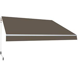 SmartSun Klassiek zonnezeil, 3 x 2 m, taupe, polyester, frame van aluminium, kantelbaar, zwengel inclusief, luifel, terras, tuin, balkon