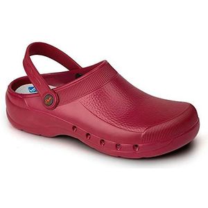 Dian Clog- Ultralicht, antibacterieel, antislip veiligheidstrainer, ideaal voor ziekenhuis-, gezondheids-, keuken- en schoonmaakpersoneel, Eva Burgundy