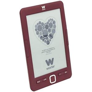 Woxter E-book Scriba 195 Red - e-book reader 15,2 cm (6 inch) (1024 x 758, E-Ink Pearl wit display, EPUB, PDF) Micro SD, slaat meer dan 4000 boeken, rubberen textuur, rood