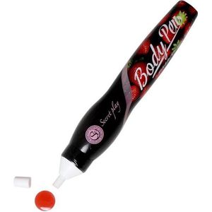 Secret Play Body Pen Strawberry - Erotisch spelplezier - Teken op je Partner! Aardbeiensmaak - 35 gr